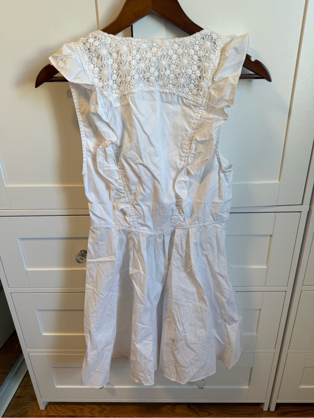 Free People White Eyelet Ruffle Mini Dress - Picture 4 of 5